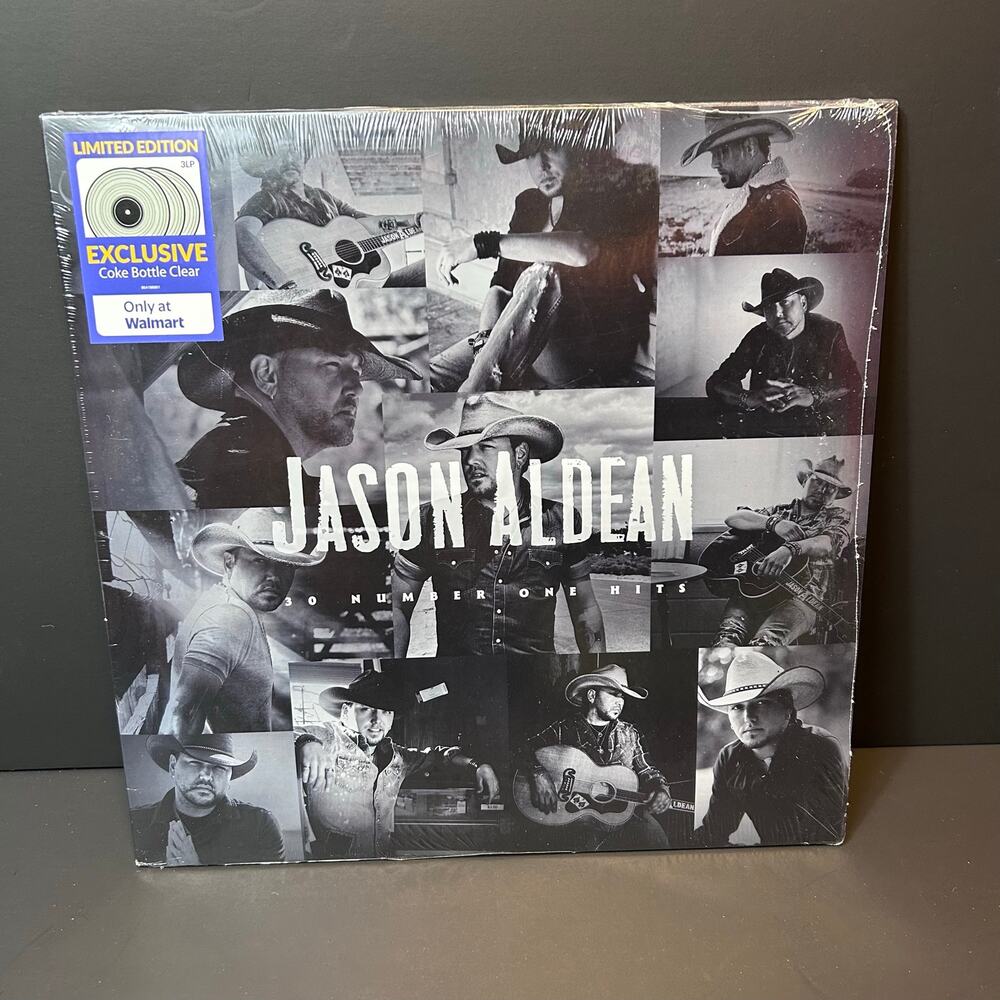 Jason Aldean 30 Number One Hits Vinyl 3 LP Walmart Ex Coke Bottle Clear Record